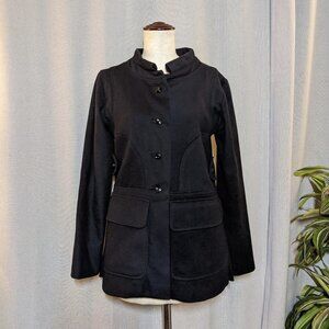 Erica Tanov Black Jacket Coat Buttons Pockets Size 1